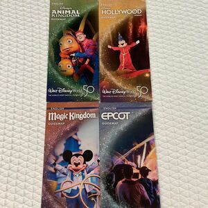 Disney World 50th Anniversary guide maps, set of 4.